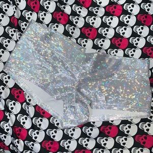 Silver Holographic Rave Shorts
